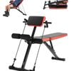 VEVOR Multi-Functional Weight Roman Chair Hyperextension Bench Black Red for Full Body Workout