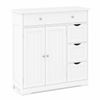 Costway Storage Cabinet 4Drawer 2Door Modern Cupboard Sideboard White