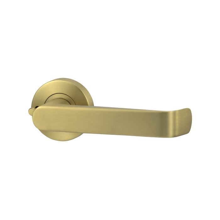 Lockwood Satin Brass Vivid Designer Privacy V1 Lever