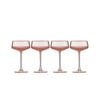 4pc Ladelle Panama Classic Coupe Cocktail Stemmed Glasses Reusable Coral