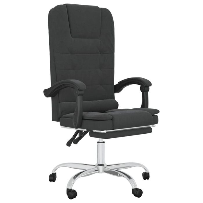 vidaXL Massage Reclining Office Chair Black Faux Leather Electric Swivel Chair