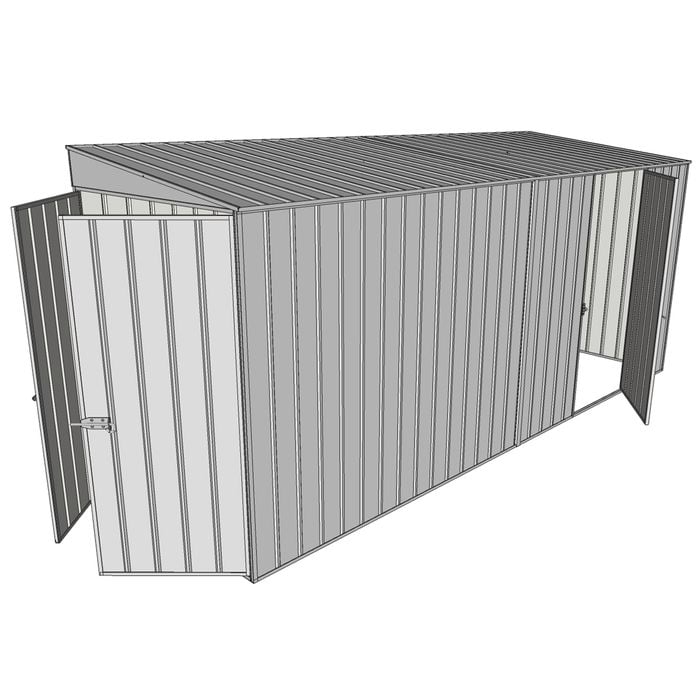 Build-a-Shed 1.5 x 4.5 x 2m Single Hinged Side Door Skillion Shed - Zinc