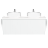 New England Joinery 1200mm Noble Double Basin SilkSurface Top Wall Hung Vanity