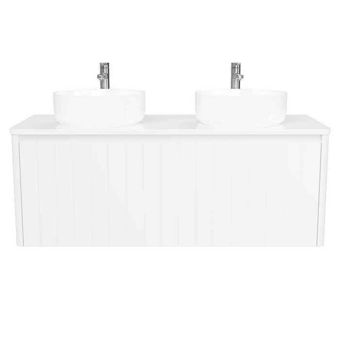 New England Joinery 1200mm Noble Double Basin SilkSurface Top Wall Hung Vanity