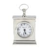 SS Collective Small Rectangle Faced Mantle Clock W/ Roman Numerals Silver