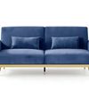 Limpley Velvet Sofa Bed - Blue