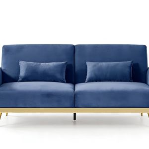Limpley Velvet Sofa Bed - Blue