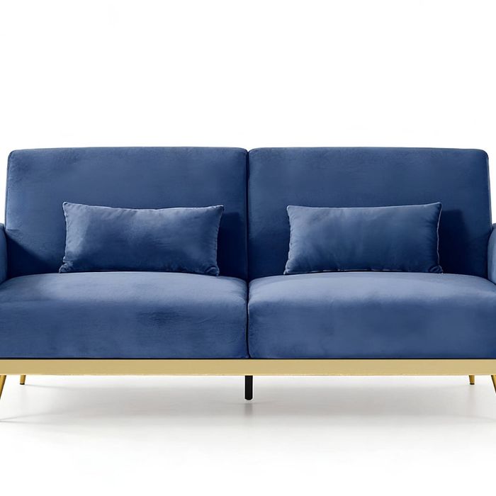 Limpley Velvet Sofa Bed - Blue