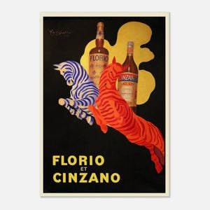 Galrie Florio Cinzano Vintage Italian Aperitif Advertising Poster - Art for Your Home, Poster Only, A0 84 x 119cm (33 X 47inch)