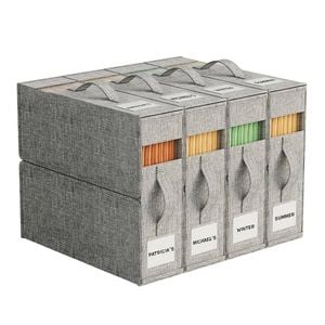 Catzon 4Pcs Sheet Organizers Foldable Bedding Storage Box