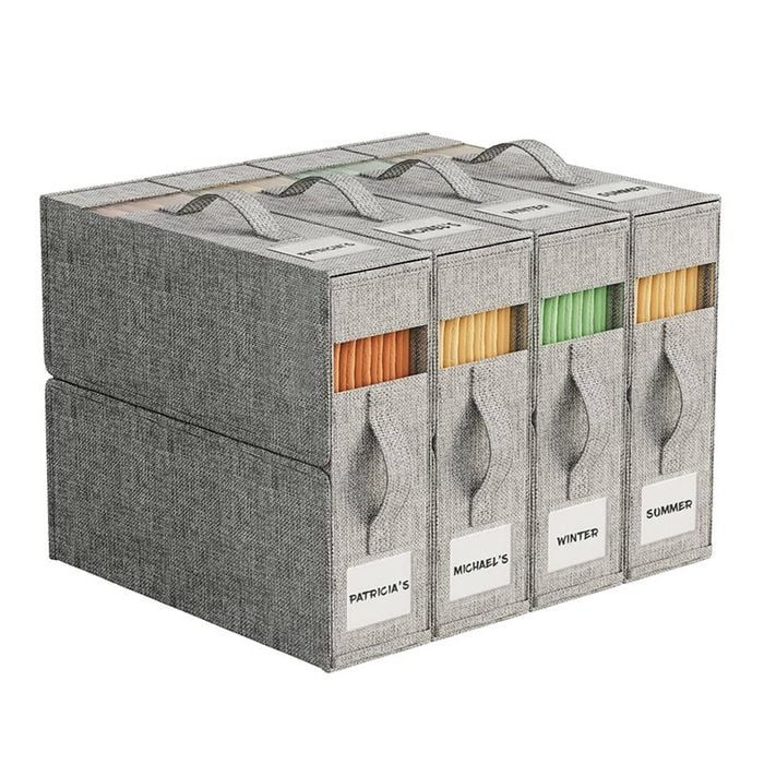 Catzon 4Pcs Sheet Organizers Foldable Bedding Storage Box