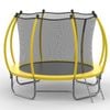 Advwin 10FT Recreational Trampoline Outdoor for Kids w/Safety Enclosure Net, Ladder, Max Limit 150 kg，Yellow