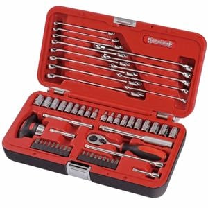 Sidchrome 1/4" Metric / AF Drive Socket and Spanner Set - 51 Piece