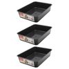 3x Paws & Claws 41.5cm Portable Cat/Kitten/Pet Litter Tray Durable/Non Toxic BLK