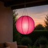 Astin Sinclair 300mm Fabric LED Solar Pendant - Pink
