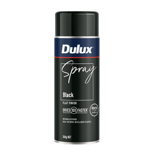 Dulux 340g Black Flat Finish Spray Paint