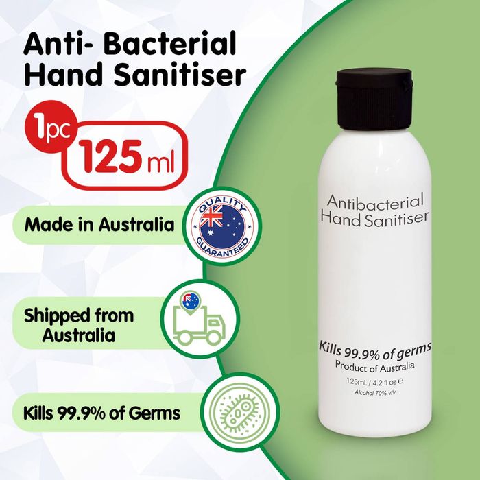 125ml Antibacterial Hand Sanitiser Gel 70% Alcohol Australian Made