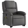 vidaXL Electric Stand up Massage Recliner Chair Armchair Grey Real Leather