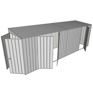 Build-a-Shed 1.5 x 6 x 2m Skillion Double and Single Hinged Side Doors Shed - Zinc
