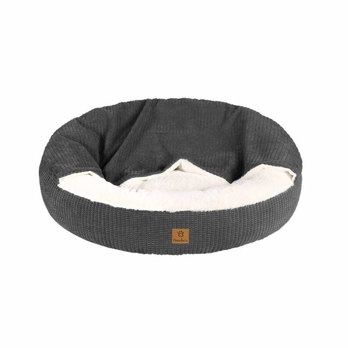 Charlie's Pet Hooded Dog Nest Charcoal 90x90x20cm Charlies