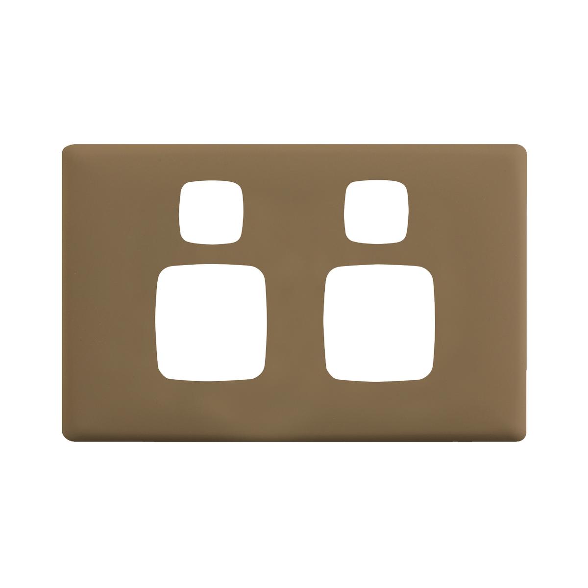 HPM LINEA Double Powerpoint Coverplate - Ninja Khaki - Bunnings Australia