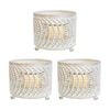 3x Metal/Glass Votive Moroc 9.5cm Small-1 Pillar/Tealight Candle Holder Beige