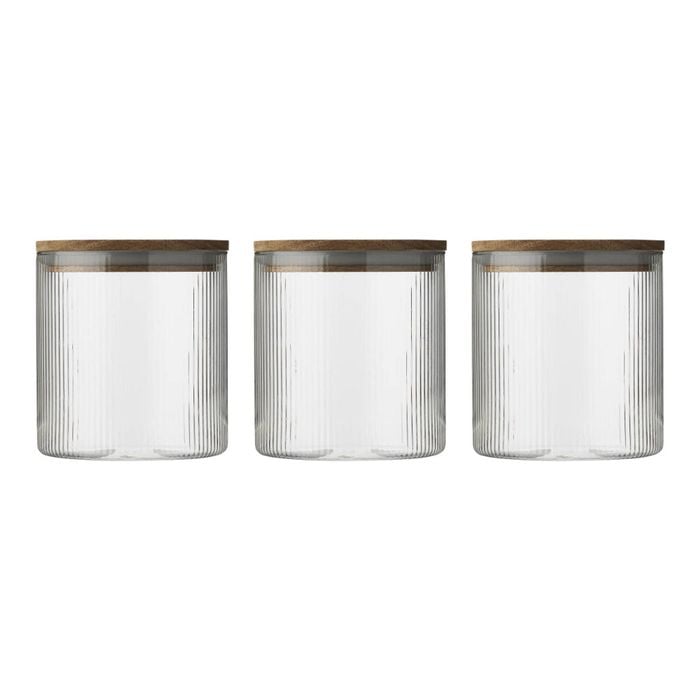 Ecology Infuse Set Of 3 Canisters With Acacia Lid