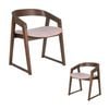 Mattia 2pc Set Dining Chair Mauve Pink Fabric Seat Walnut