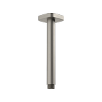 Caroma 210mm Brushed Nickel Luna Straight Arm Square Flange