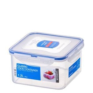 Locknlock 1.2L Airtight Classic Square Food/Snack Container Storage Short Clear