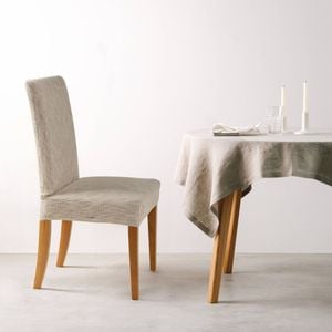 Sherwood Faux Linen Stretch Fit Chair Cover Natural