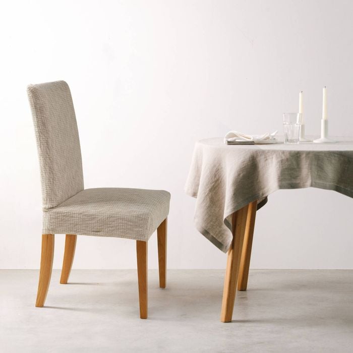 Sherwood Faux Linen Stretch Fit Chair Cover Natural
