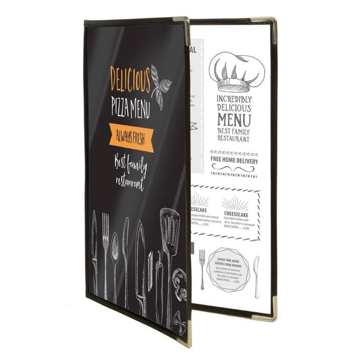 Securit Menu Cover Crystal Double Sided A4 3 Pack Transparent Restaurant Cafe Display