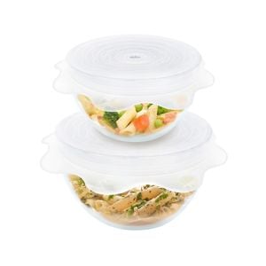 8pc Grand Fusion Vented Silicone Microwave Stretchy Food Container Covers Set