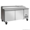 Thermaster TPB1800 Pizza Prep Stainless Steel Two Door Bench Fridge