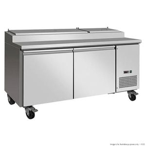Thermaster TPB1800 Pizza Prep Stainless Steel Two Door Bench Fridge