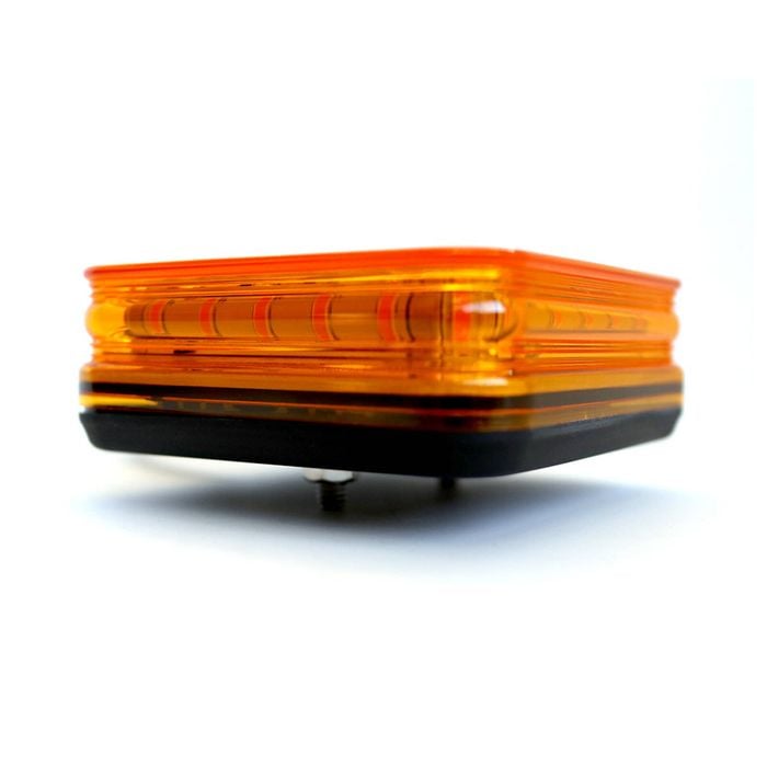 24W Amber Mini Compact LED Square Beacon - AMBER | AMBER | PERMANENT