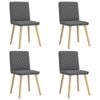 vidaXL Diamond Quilted Pattern Dining Chairs 4 pcs Dark Grey Fabric Wooden Legs 45 x 54 x 86 cm