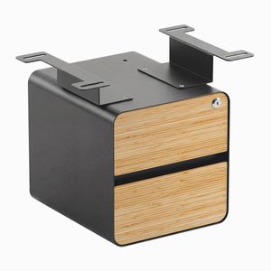 Desky Minimal Under Desk Cabinet Space Grey Frame