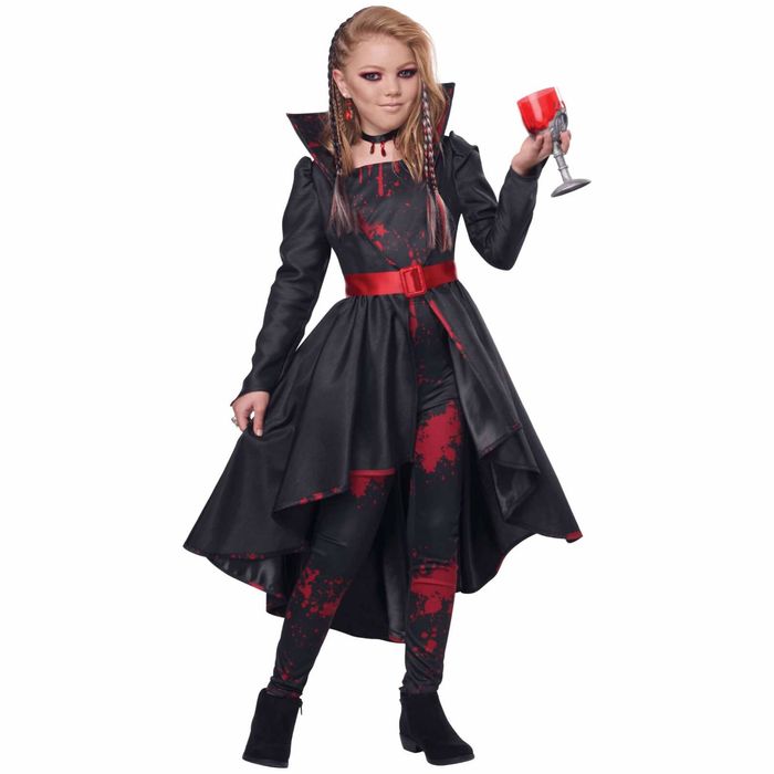 Bad Blood Vampire Vampiress Gothic Count Dracula Halloween Girls Costume XS