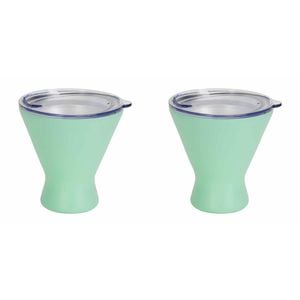 2PK Annabel Trends 250ml Stainless Steel Double Walled Cocktail Cup Gelato Mint