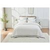 Grosvenor House 500TC Hotel Embroidered Quilt Set King White W/ Black