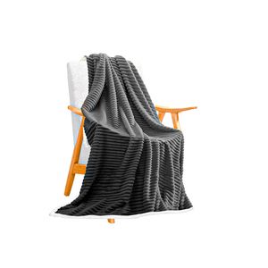 SOGA Grey Thick Flannel Throw Blanket 200x220cm