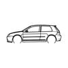 Ignite Laser Volkswagen 2003 Golf 4 GTI Silhouette Metal Wall Art Rustic Metal 47inch/120cm
