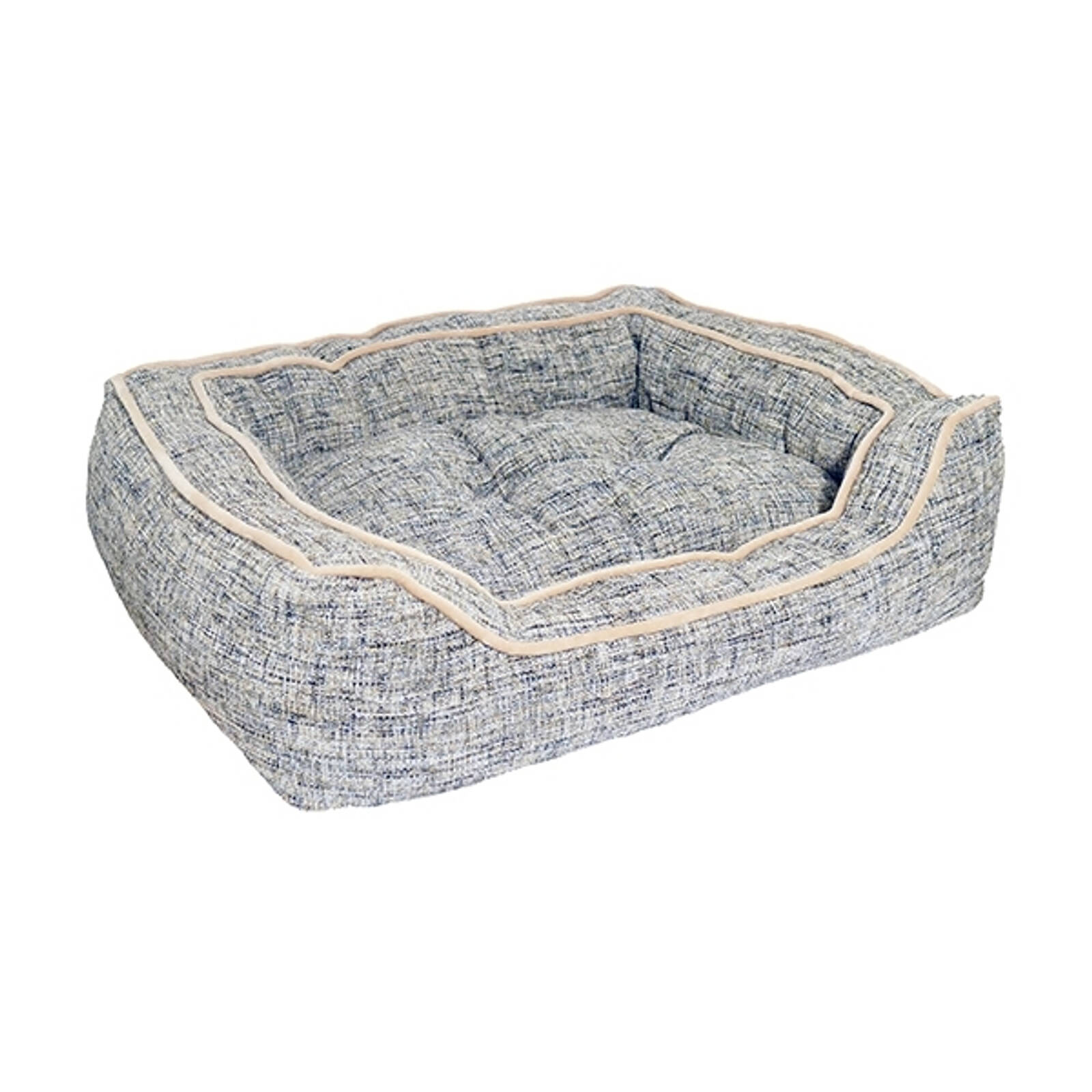 Rosewood 40 Winks Dog Sleeper Luxury Slate And Oatmeal Square Pet Dog Bed 68cm Bunnings Australia