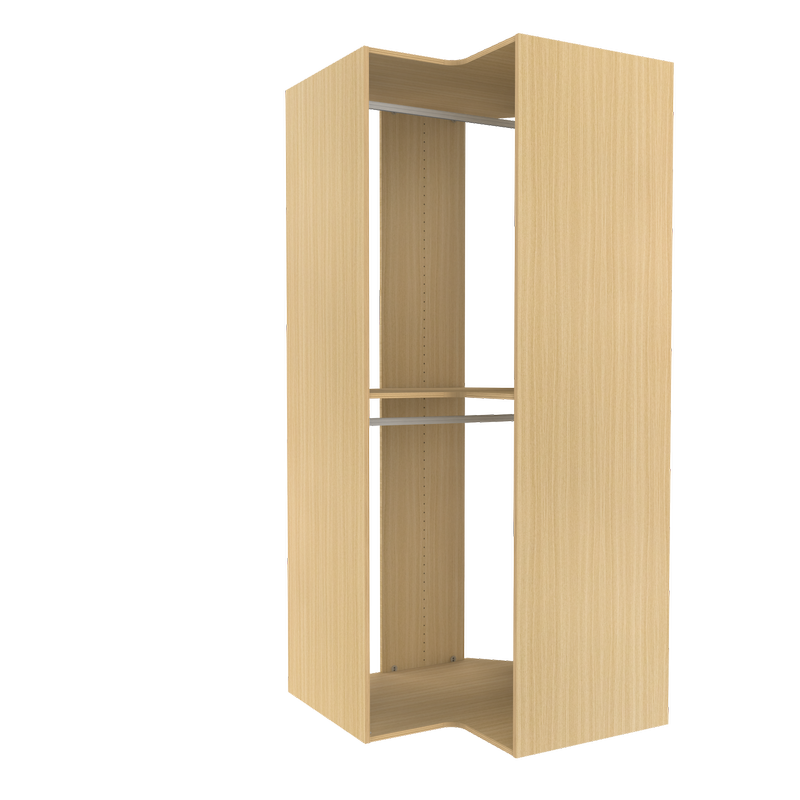 1850 x 800 x 450mm Sand Built In Pack Double Hanging Corner Cabinet