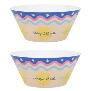 2PK Porto Sole Outdoor Entertaining Round Serving Bowl 25.7cm Multi-Coloured