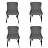 Pack of 4 | Osaka Upholstered Dining Chair | Black Legs - Grey Fabric