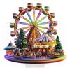 P&P Clear Acrylic Ferris Wheel Christmas Decorative Ornament Wall Hanging 17x20cm