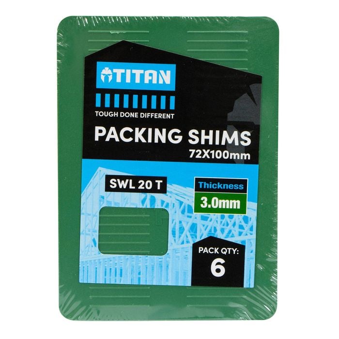 Titan 3 x 72 x 100mm 6 Piece Green Shim Packing